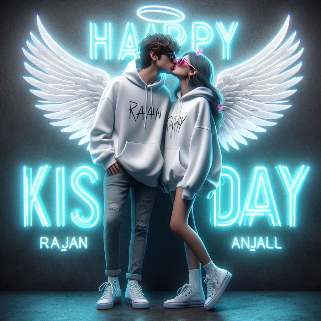 Kiss Day Blue Wing Name Ai Photo Editing