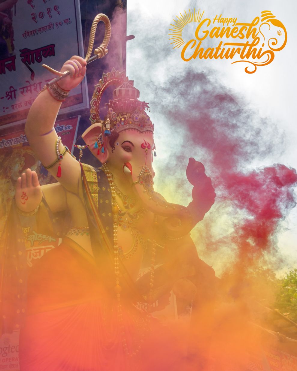 Ganesh chaturthi background || Ganpati editing background Full stock