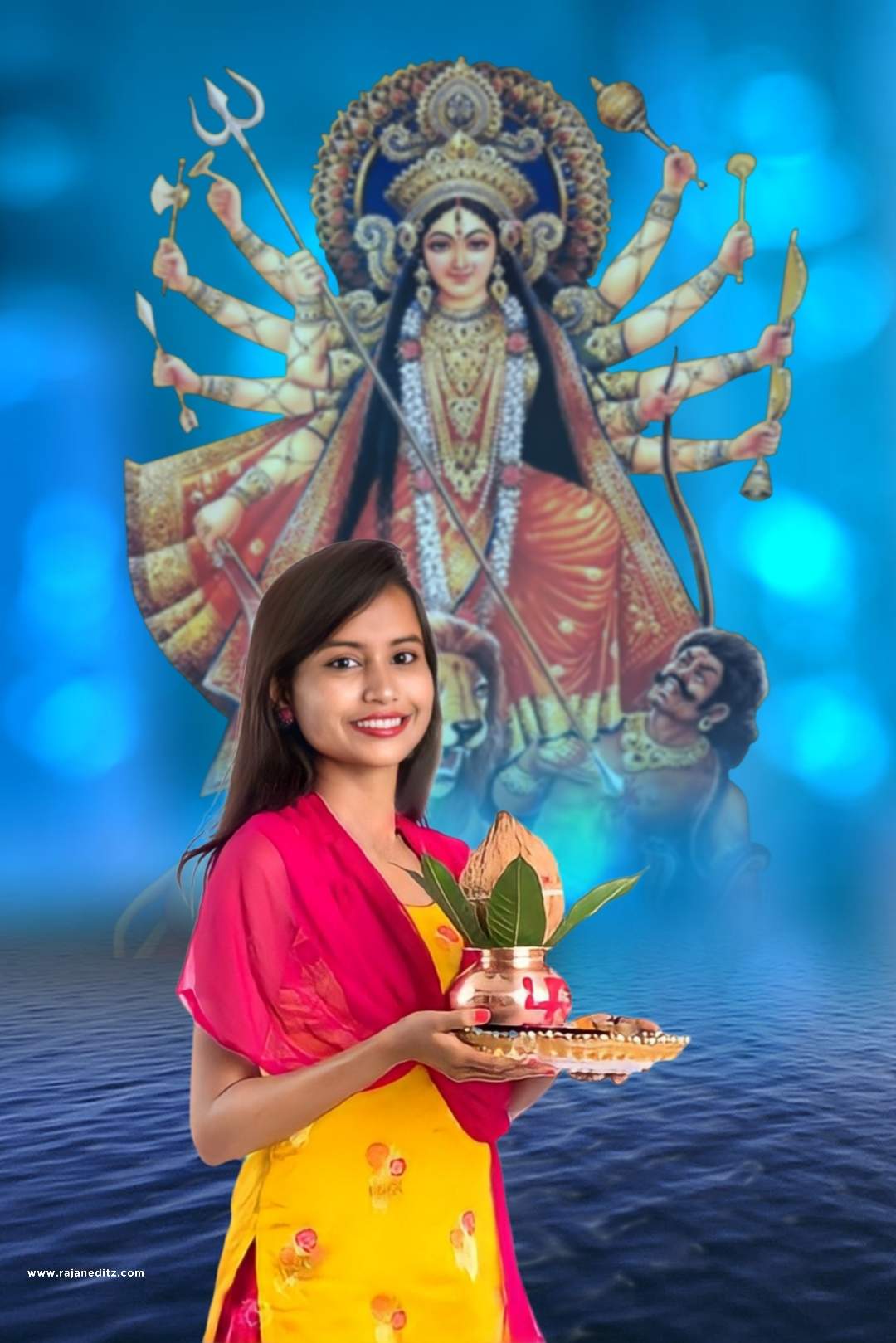 navratri girl editing background download__Durga Puja editing background 