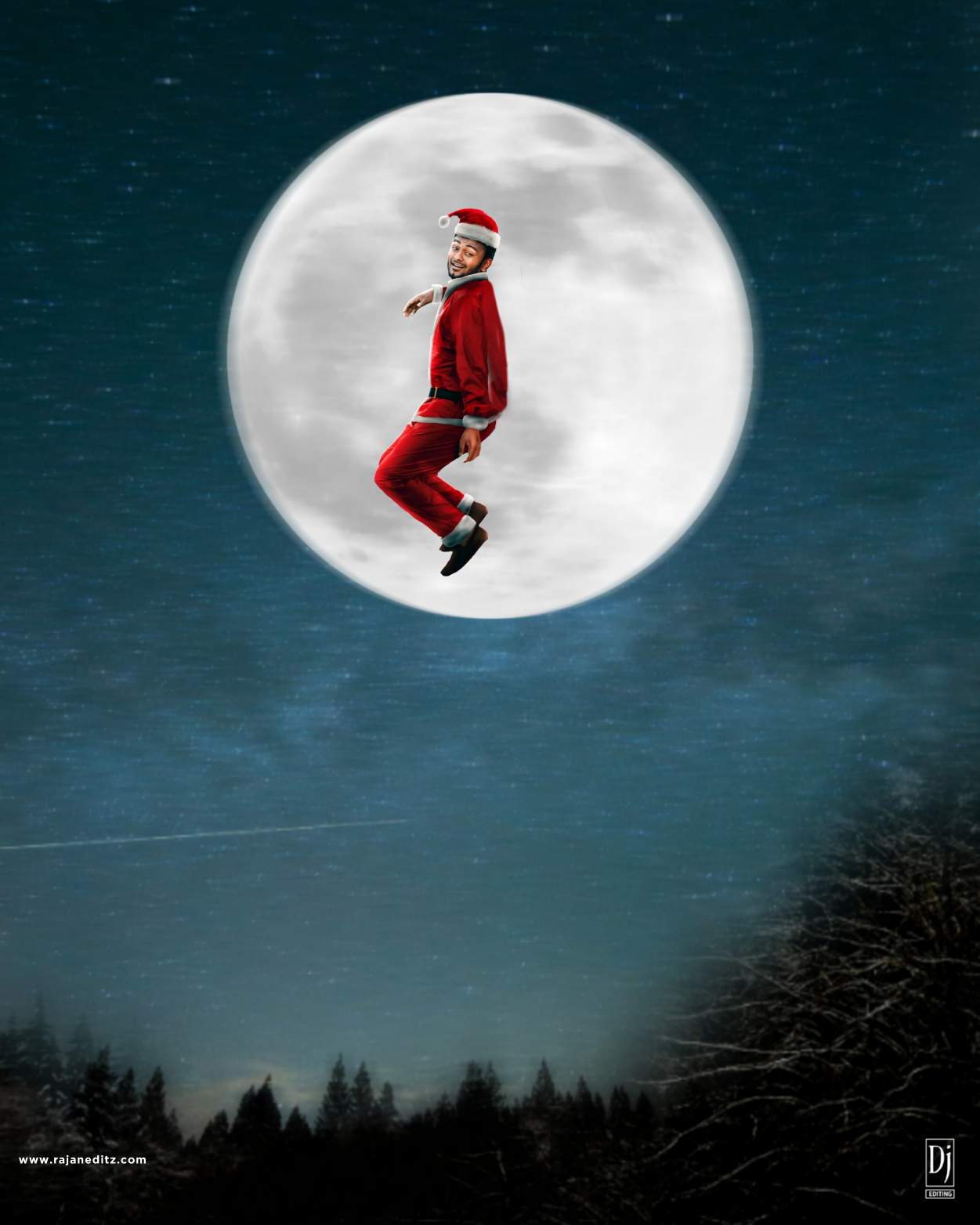 santa on moon backgrounds_Christmas backgrounds_Christmas editing background_Rajan editz