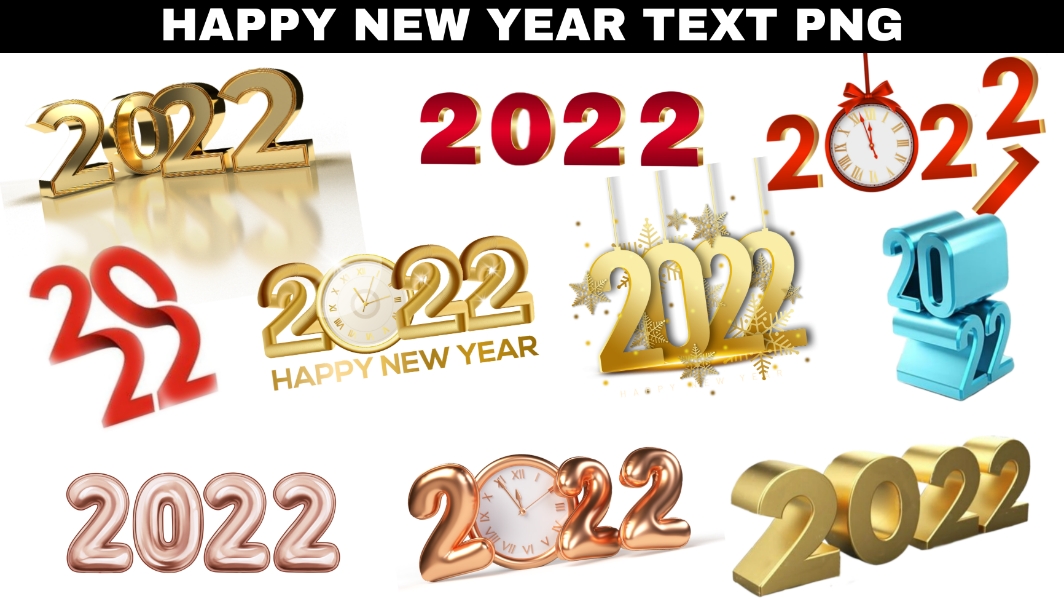 Happy new year text png