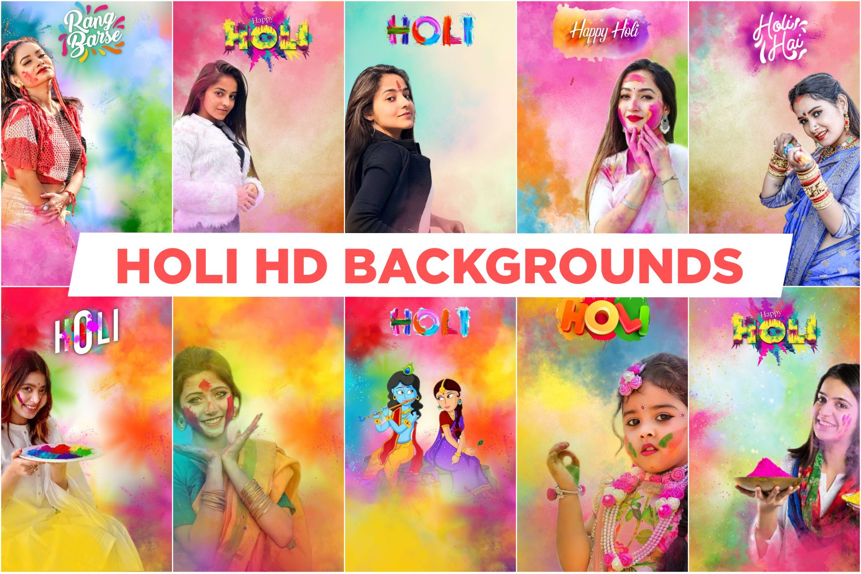 Holi Girls Editing Backgrounds