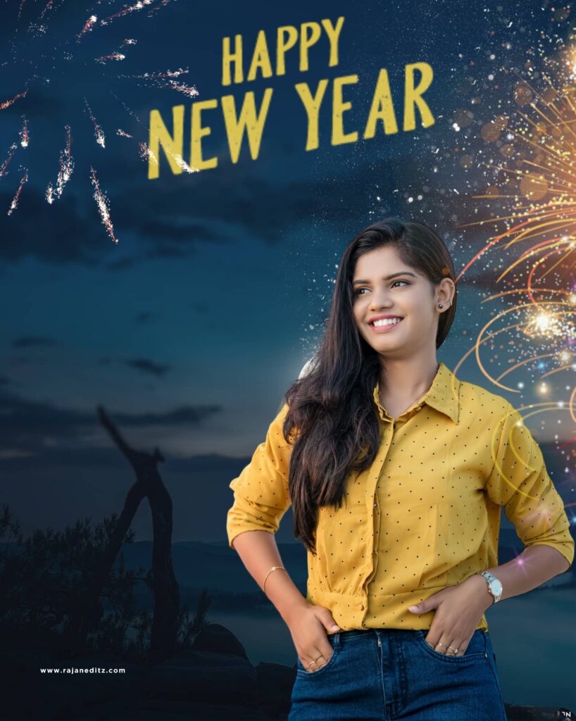 Girl New Year Editing Background