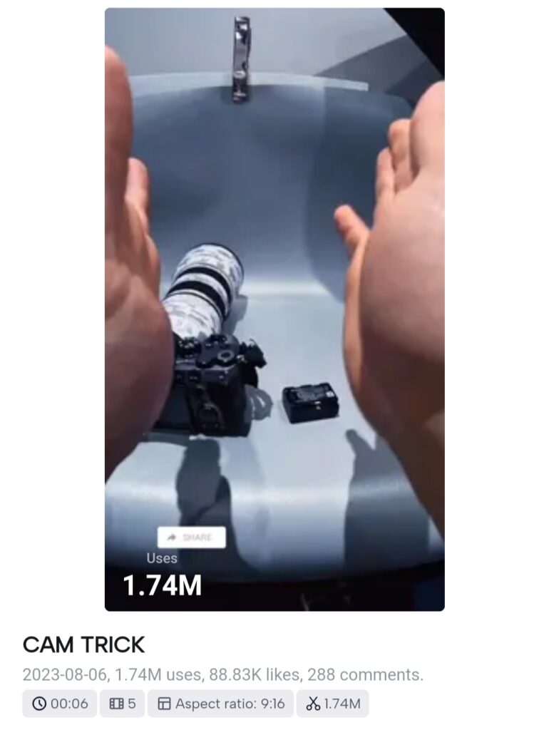 Camera Tricks Capcut Template Link