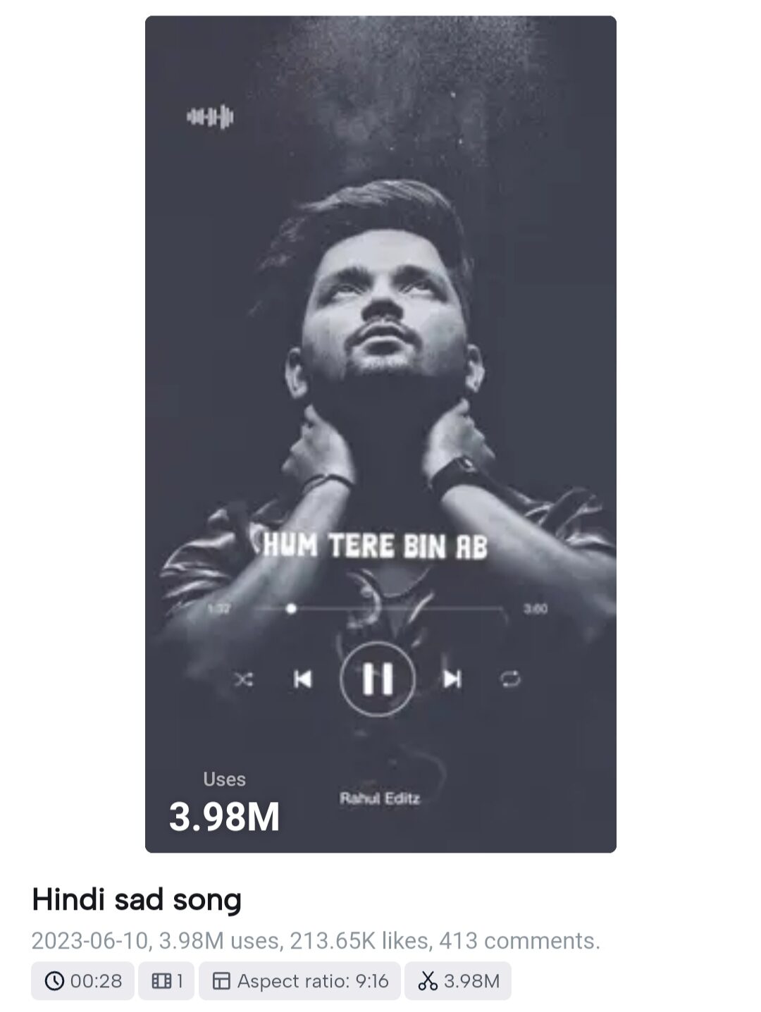 Hindi Song CapCut Template Link [ 2023 ]