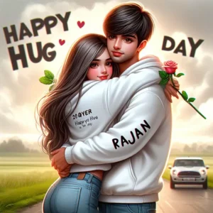 Hug Day Couples Name Ai Photo Editing