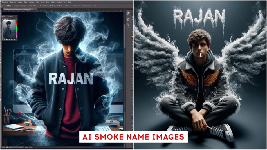 Smoke Wing With Name Ai Photo Editing