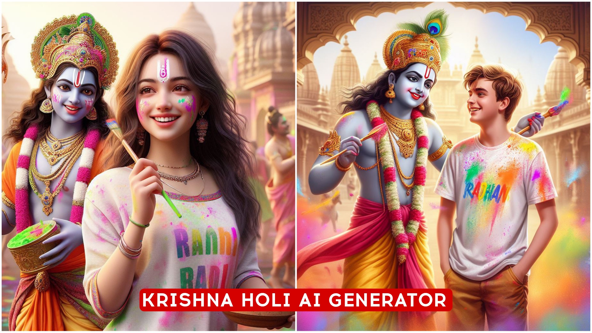 Krishna Holi 3d Images Ai Photo Generator