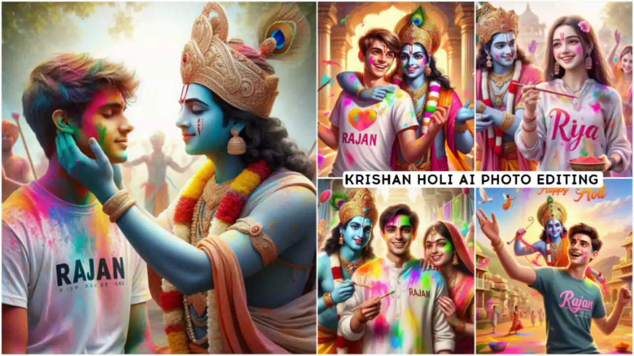 Krishna Holi 3d Images Ai Photo Generator