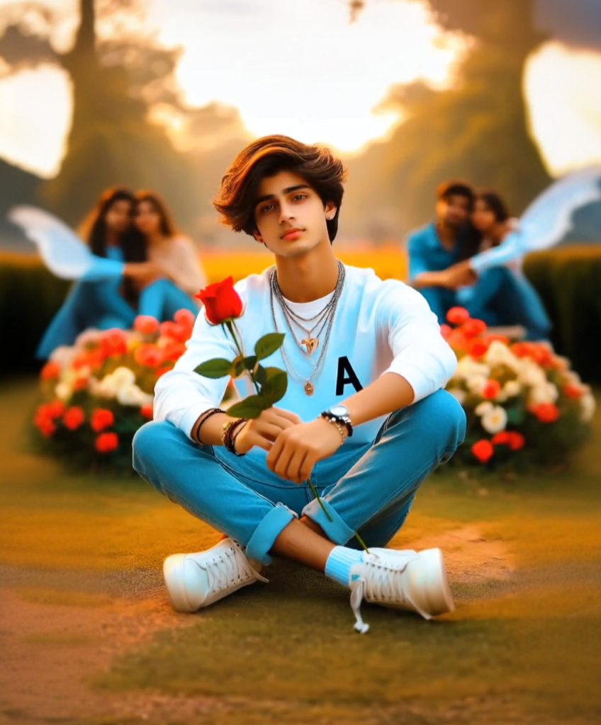 Rose In The Hand Boys Girls Ai Photo Prompts