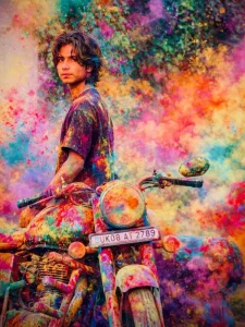 Holi Ai Photo Editing Prompts With Bike
