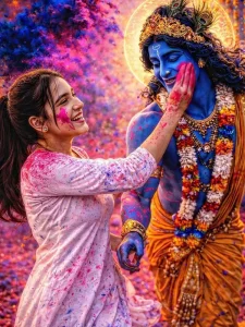 Krishna Holi Ai Photo Editing Prompts With Girl