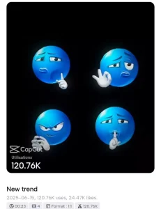 Blue emoji trend Capcut Template Link