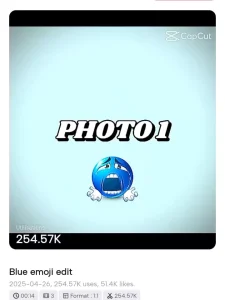 Blue emoji trend Capcut Template Links