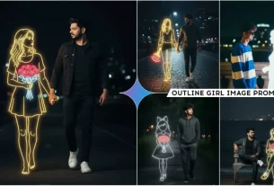 Google Gemini Outline Girl Ai Photo Editing Prompts Free (2)