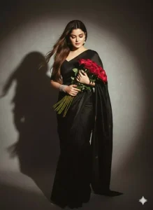 Google Gemini Girls Retro Ai Photo Editing Prompts Black Saree