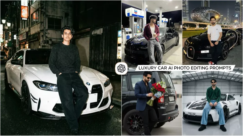 Boys With Luxury Car Ai Photo Editing Prompts