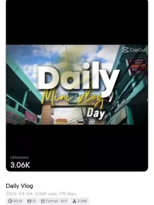 New Trend Daily Mini Vlog Capcut Template