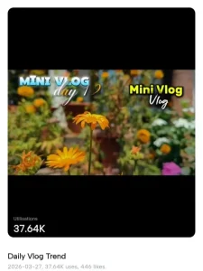 Trending Daily Mini Vlog Capcut Template