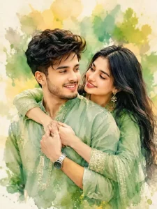 Couples Ink Splash Effect Ai Photo Editing Prompts 2026