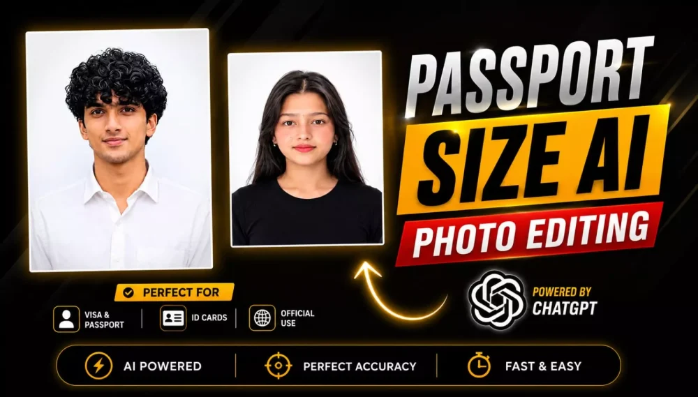 Normal To Passport Size Ai Photo Editing Prompt