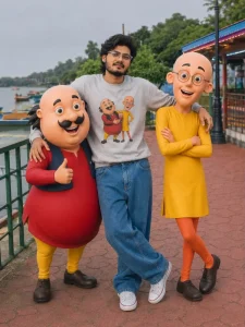 Realistic Motu Patlu Vlog Ai Video Editing Prompt