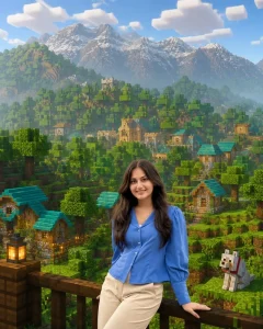 Minecraf Effect Ai Photo Editing Prompt