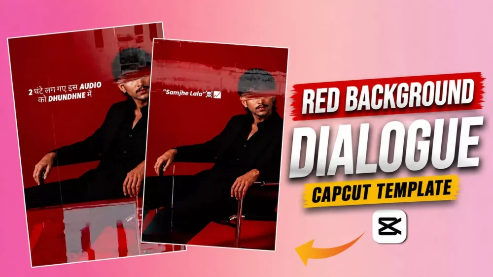 Red Background Dialogue Capcut Template