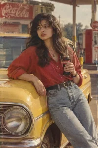 Girls 1980s Car Ai Photo Prompt
