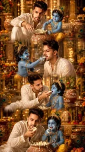 Krishna Janmashtami Ai Photo Editing Prompt Collage Style