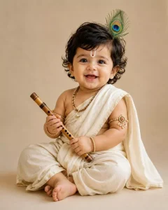 Krishna Janmashtami Ai Photo Editing Prompt For Little Boy